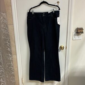 W62 Dark Blue Flare Tummy Control Boot Jeans Sz 16- NWT